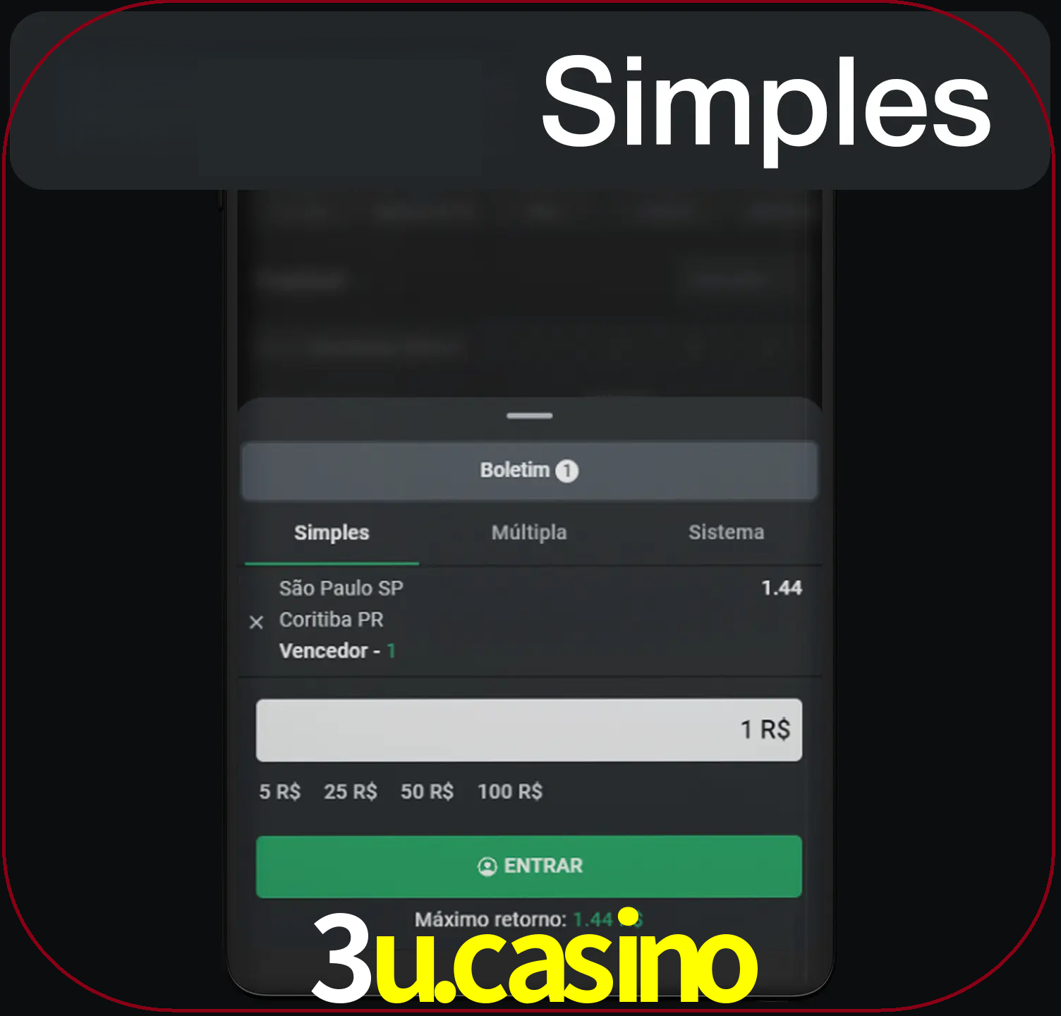 Ganhe seu dinheiro certo com uma única aposta.