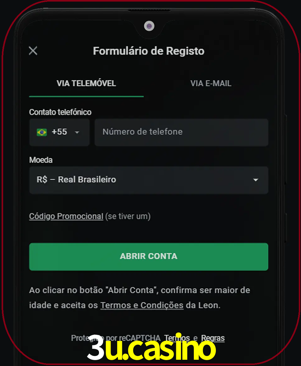 Abra o aplicativo e inicie o processo de registro.