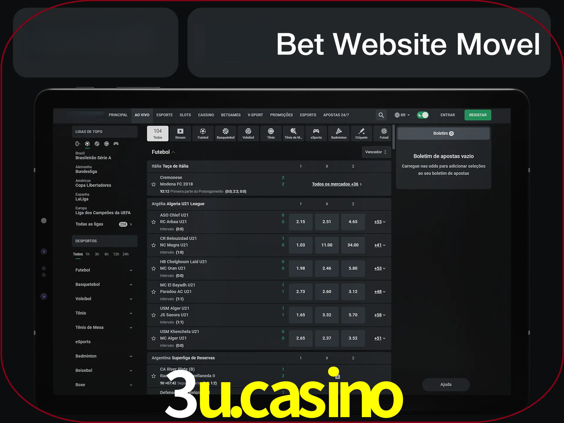 Use nosso website em qualquer dispositivo.